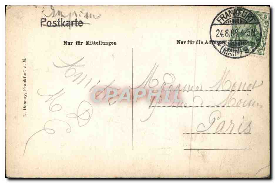 CPA Frankfurt a M Haus Frauenstein und Salzhaus  — Rückseite