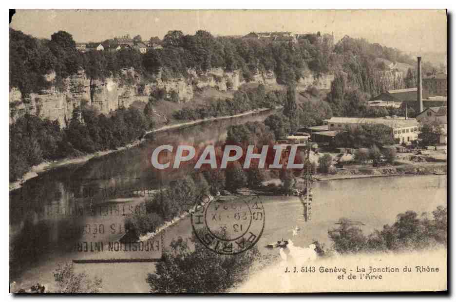 CPA Geneve La Jonction du Rhone et de l'Arve 