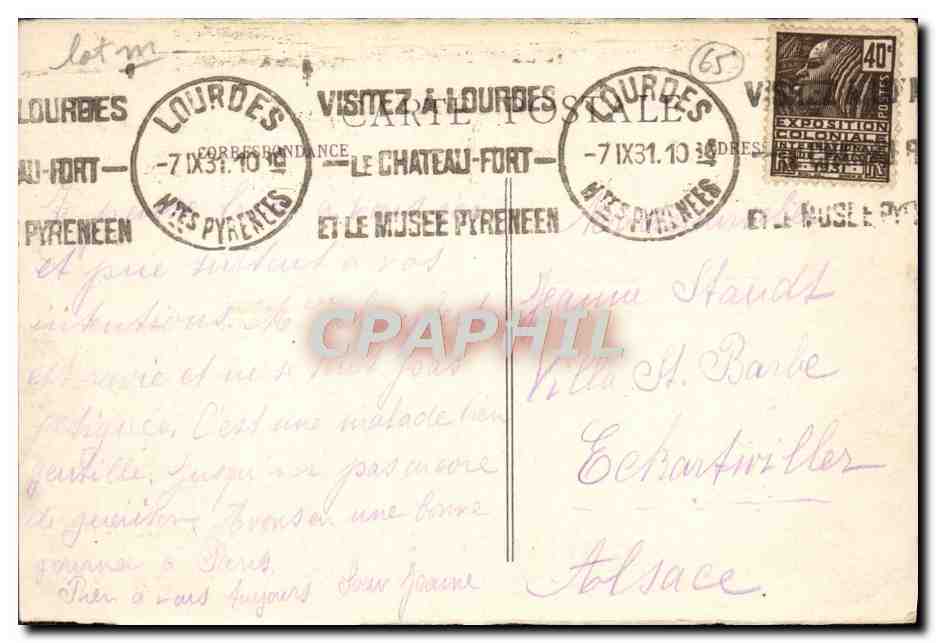 CPA Lourdes Vl Station du Calvaire  — Verso