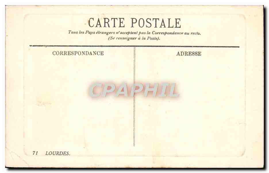 CPA Lourdes La vierge couronnee — Verso