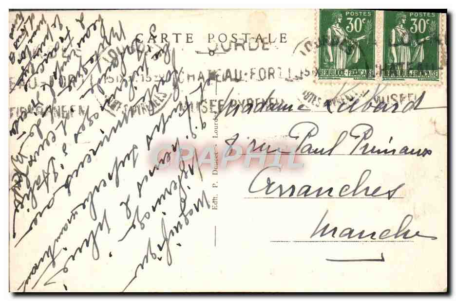 CPA Lourdes Eglise du Rosaire Le Maitre Autel — Rückseite