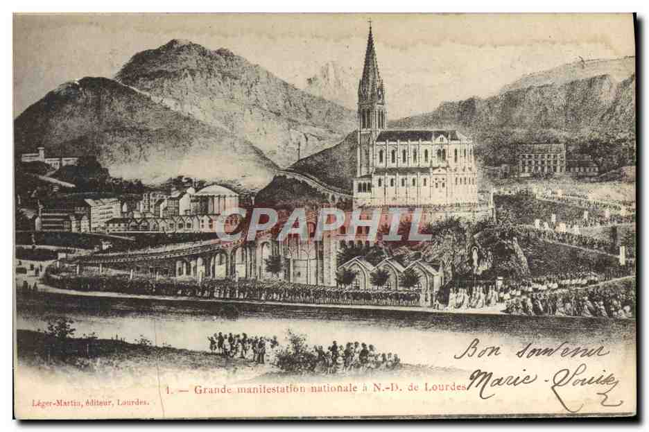 CPA Grande Manifestation nationale de N D de Lourdes