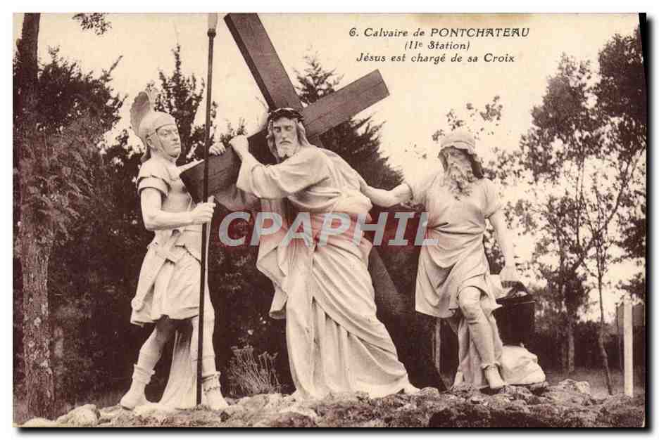 CPA Calvaire de Pontchateau Jesus est charge de sa Croix 