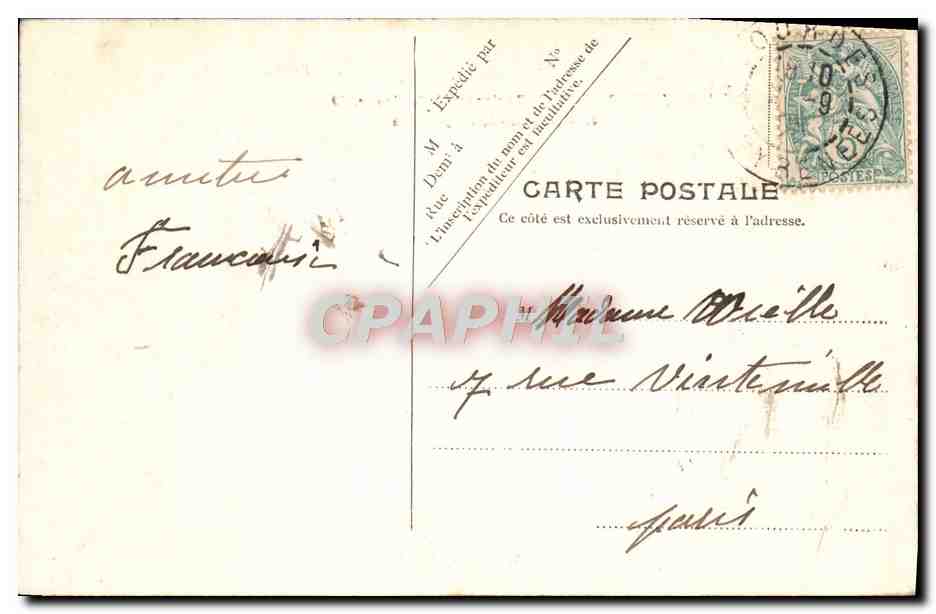CPA Lourdes Le Fort et le Pont du Gave  — Verso