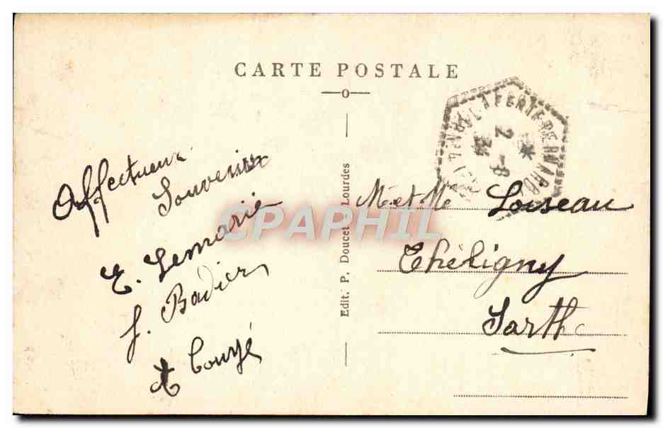 CPA Lourdes Entree du Rosaire Benediction du TS Sacrement  — Verso
