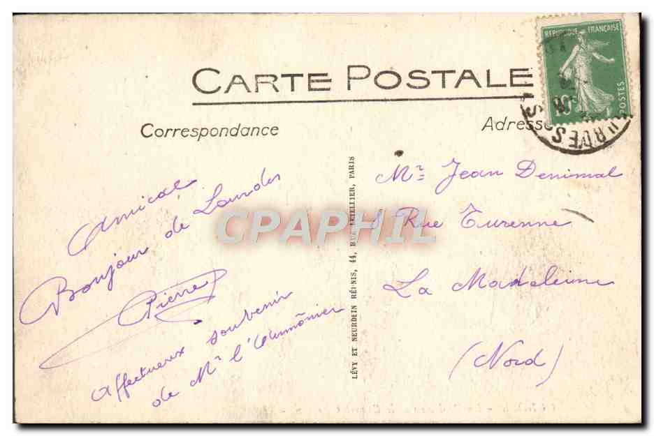 CPA Lourdes La Basilique et le Calvaire Breton — Verso