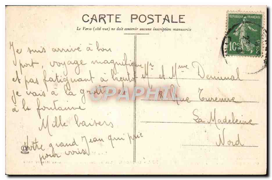 CPA Lourdes Les pelerins a la fontaine miraculeuse  — Verso