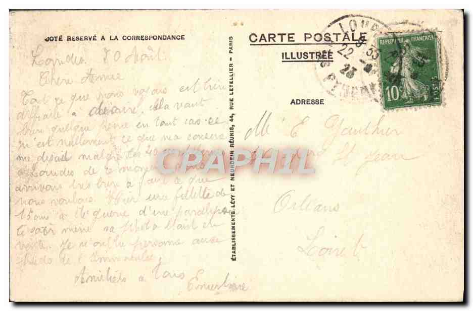 CPA Lourdes Le Rosaire Le Portail  — Verso