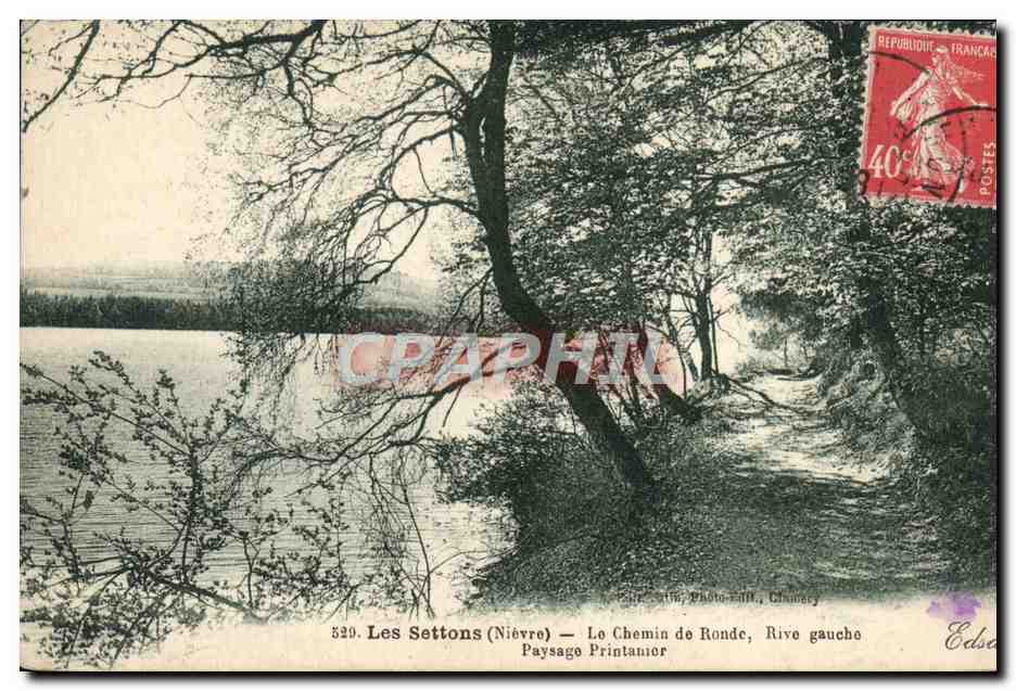 Les Settons (Nièvre) — Der Promenadenweg, Linker Ufer — Frühlingsszene — Photo-Fill, Châmary