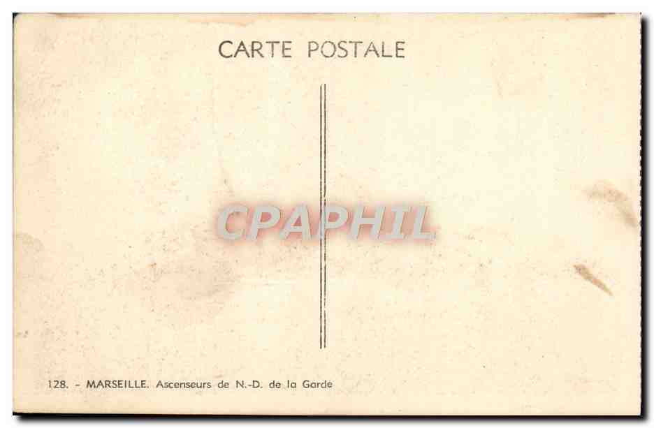 CPA Marseille Ascenseurs ND de la Garde  — Verso
