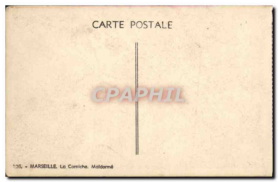CPA Marseille La Corniche Maldorme  — Rückseite