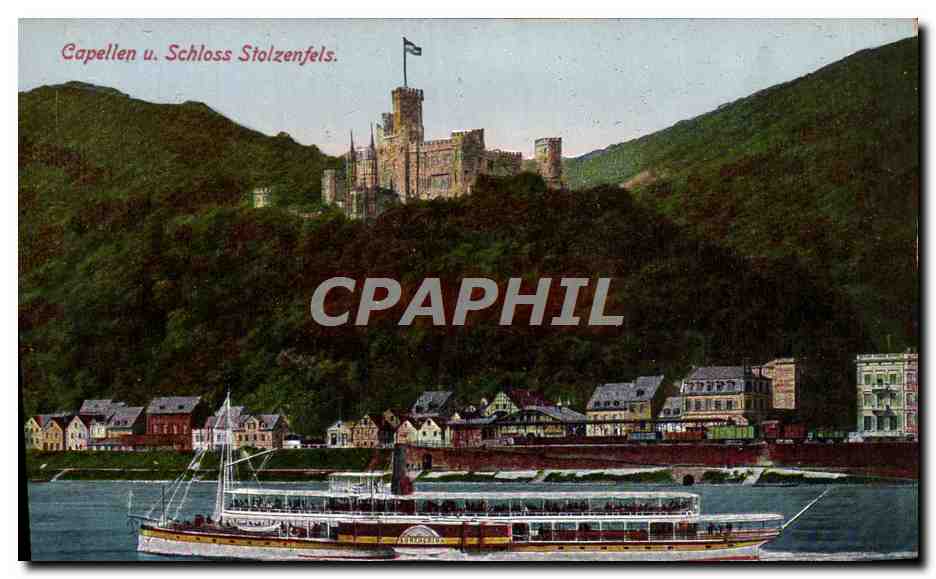 CPA Capellen u Schloss Stozenfels Bateau