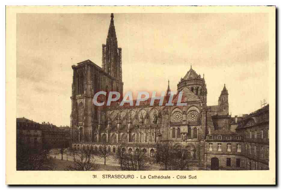 CPA Strasbourg La Cathedrale Cote Sud 