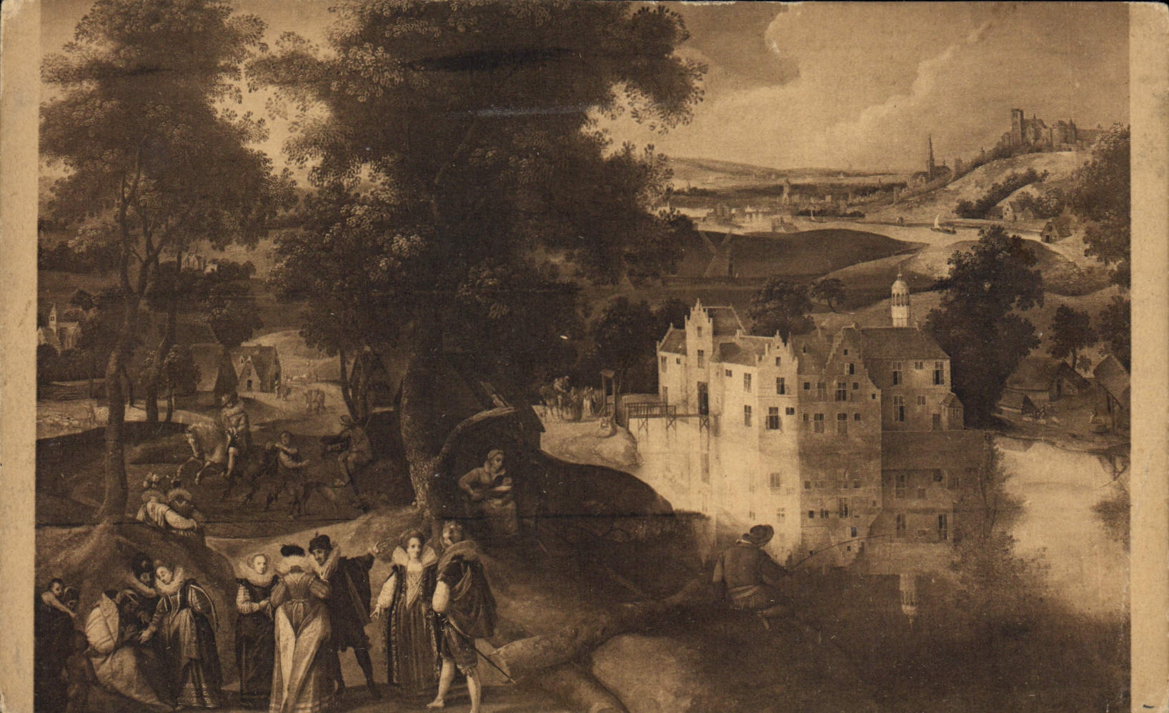 CPA Abel ou Jaco Grimmer XVl s Paysage avec chateau Musee de Bruxelles