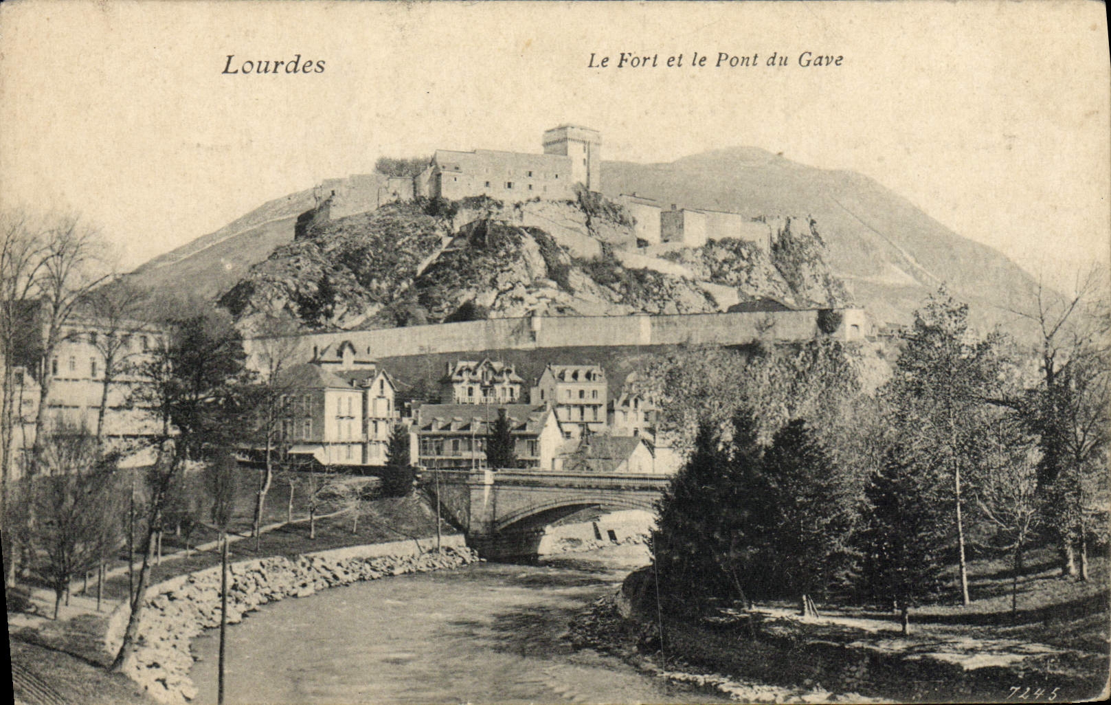 CPA Lourdes Le Fort et le Pont du Gave 