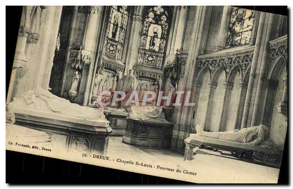 CPA Dreux Chapelle St Louis Pourtour du Choeur 