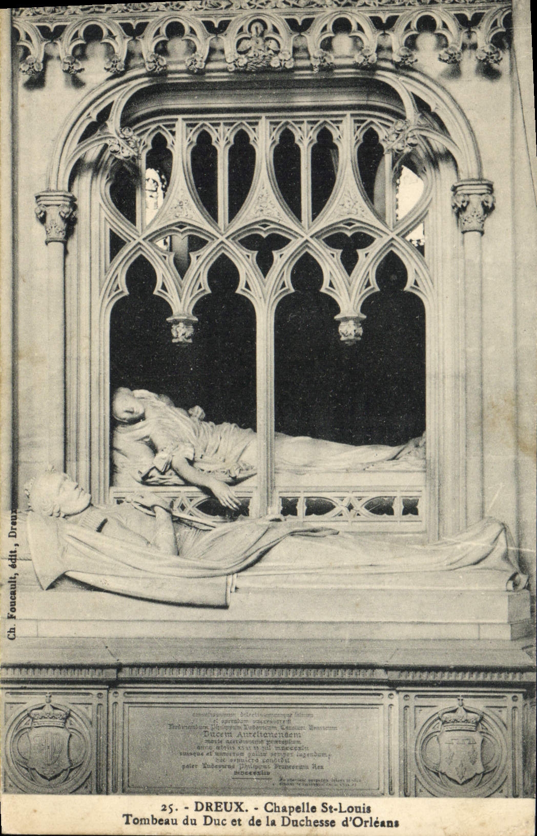Dreux - Cappella di San Luigi - Tomba del Duca e della Duchessa d'Orléans — Ch. Foucault, editore Dreux, n°25