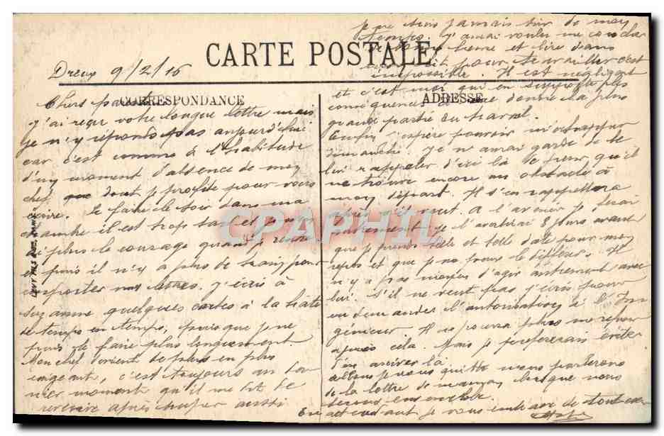 Dreux — Hôtel de Ville — Salle gothique du 1er étage — M. R. — Verso