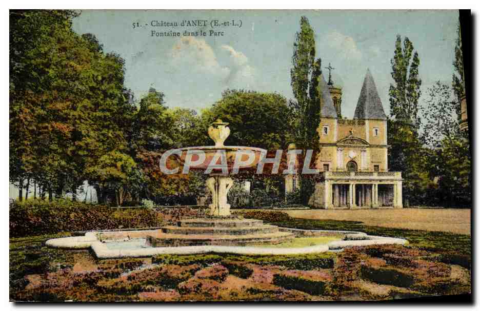 Château d'ANET (E.-et-L.) — Fontaine dans le Parc — Éditeur : G. B. L. (n° 51)