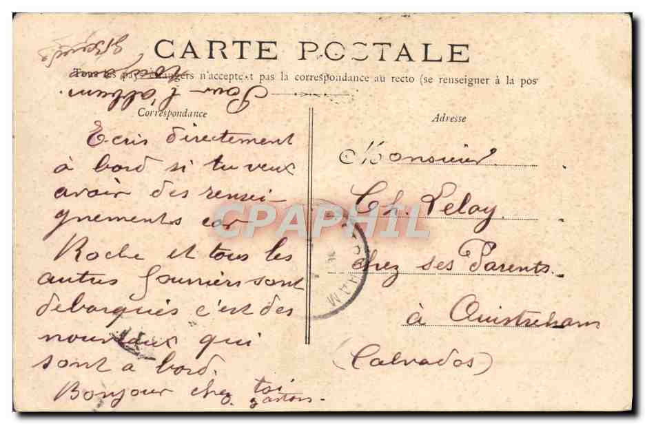 CPA Toulon Cariatide la Force  — Rückseite