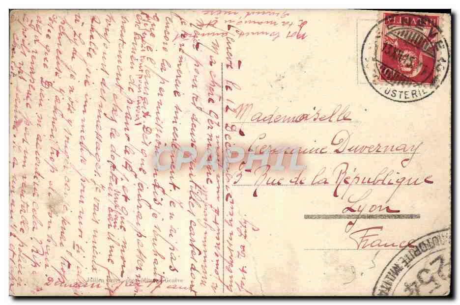 CPA Geneve La Jonction du Rhone et la L'Arve — Verso