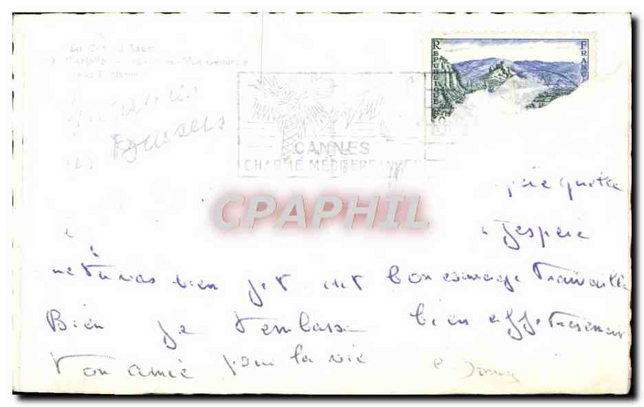 CPM Cannes Les hotels Vue generale de la Croisette — Verso