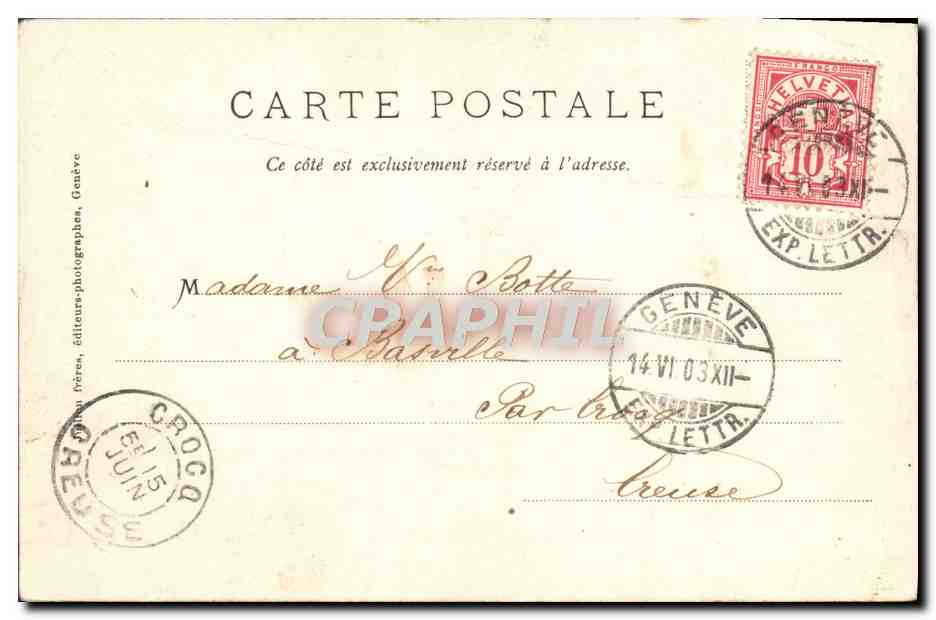 CPA La Rade De Geneve — Rückseite