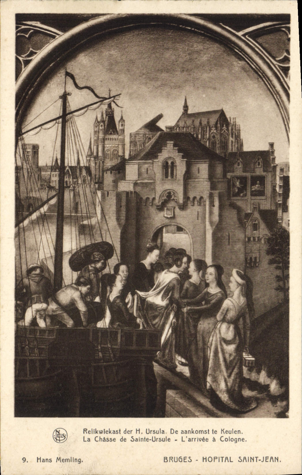 CPA Bruges Hopital Saint Jean La chasse de Sainte Ursule L'arrivee a Cologne 