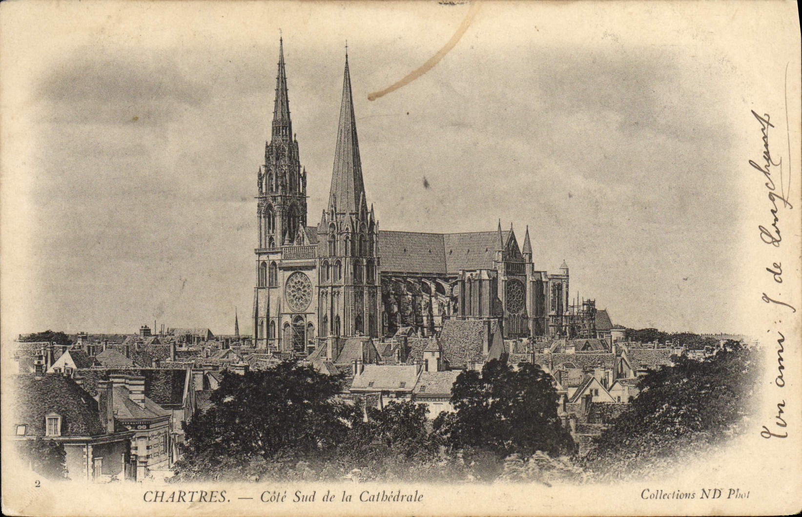 CPA Chartres Cote Sud de la Cathedrale