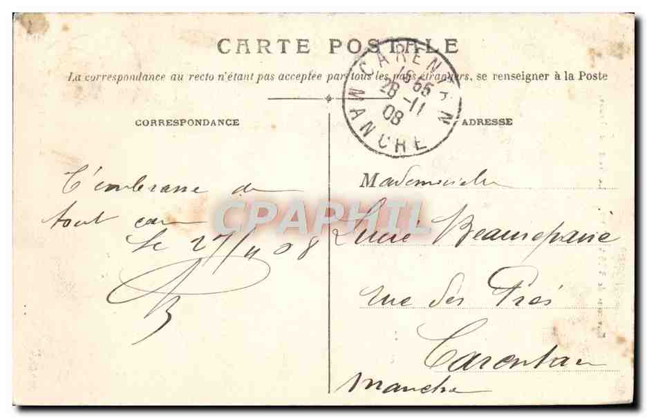 CPA Environs de Besancon Le Saut du Doubs — Rückseite