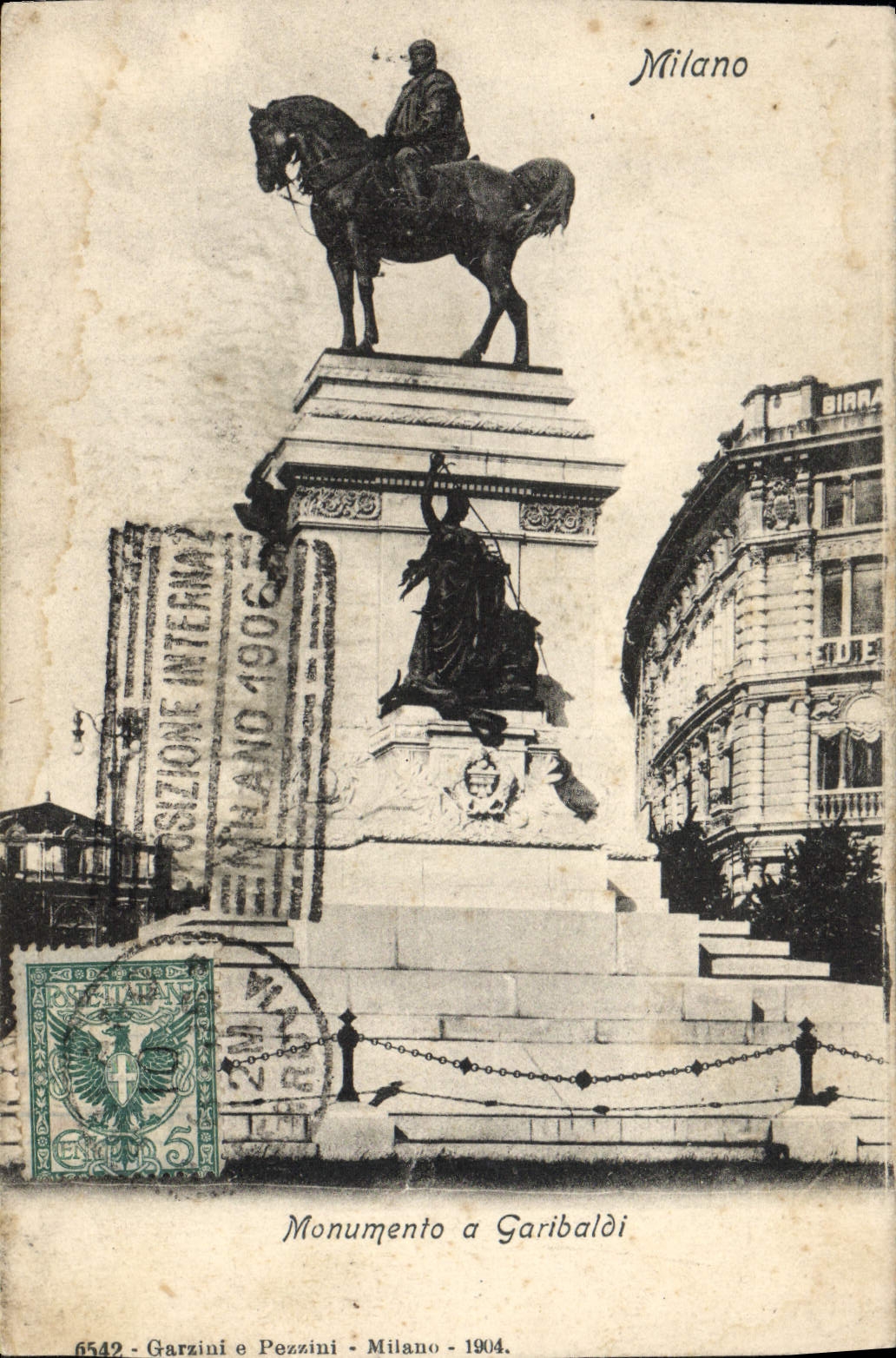 CPA Milano Monumento a Garibaldi