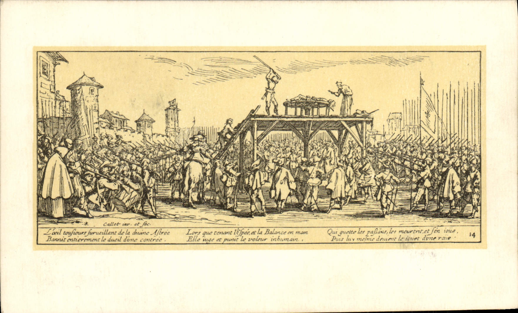 CPA Jacques Callot Les grandes miseres de la guerre supplice de la roue Torture