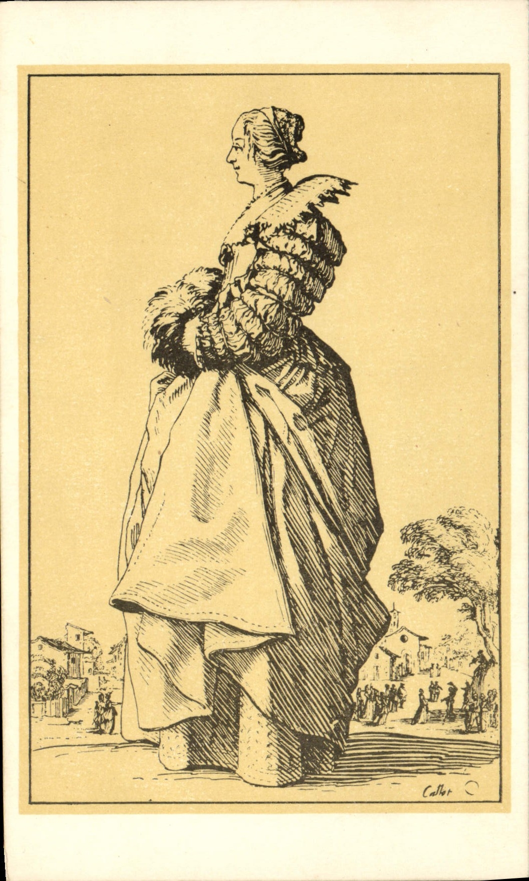 CPA Jacques Callot Une dame