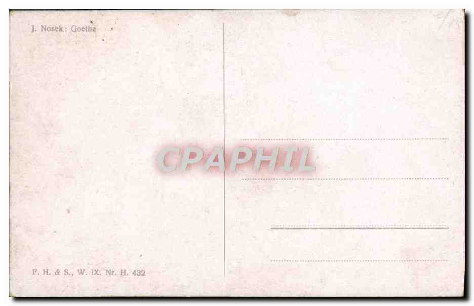 CPA J Nosek Goethe  — Rückseite