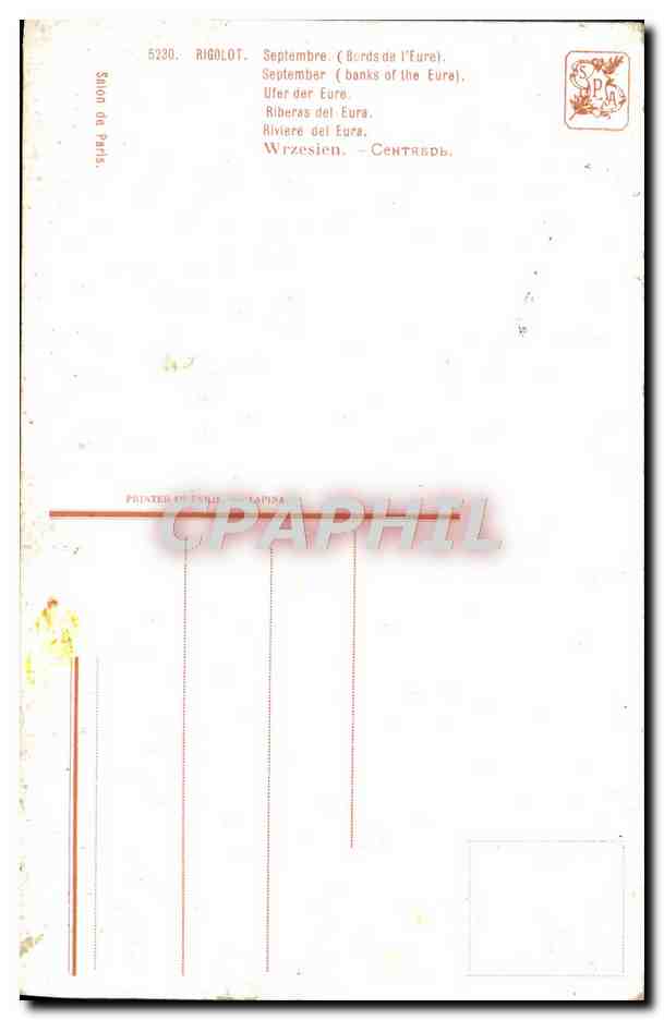 CPA Rigolot Bords de l'Eure — Verso