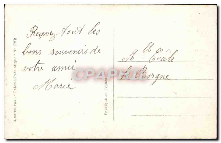 CPA Bonne mere des douleurs  — Verso