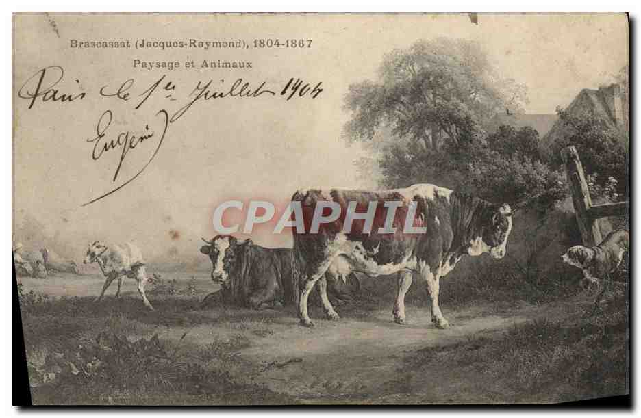 CPA Brascassat Paysage et animaux 