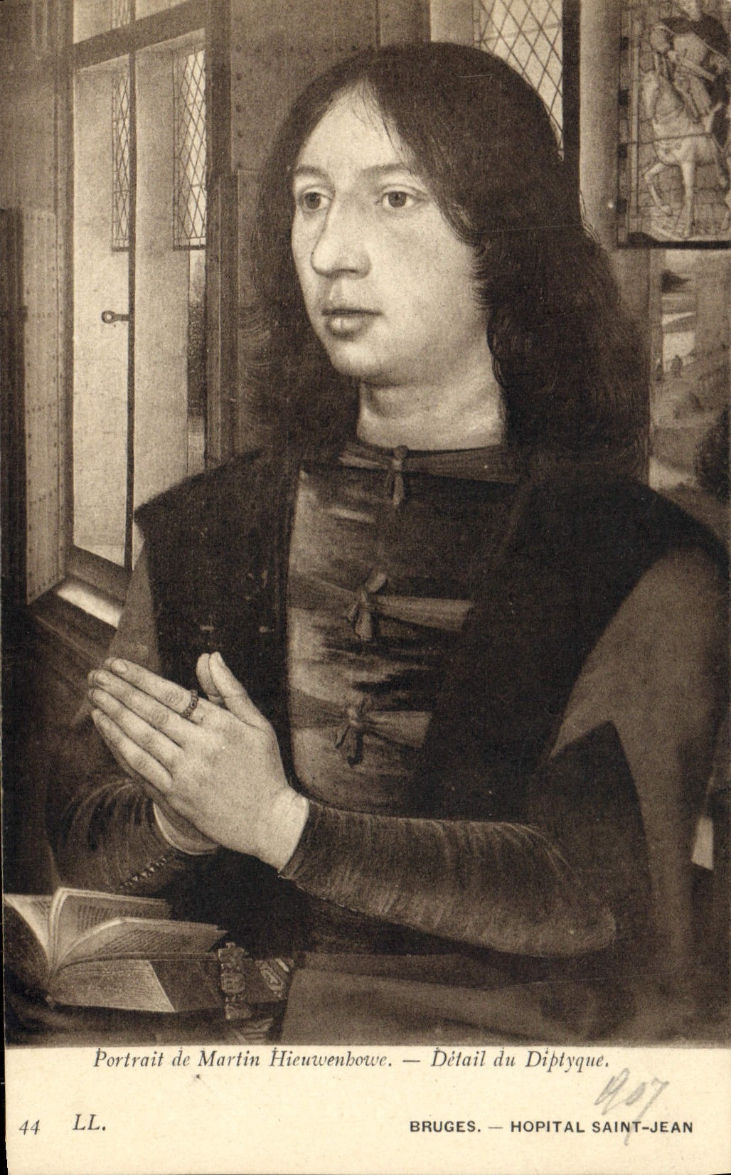 CPA Bruges Hopital Saint Jean Portrait de Martin Hiewenbowe Detail du tryptique