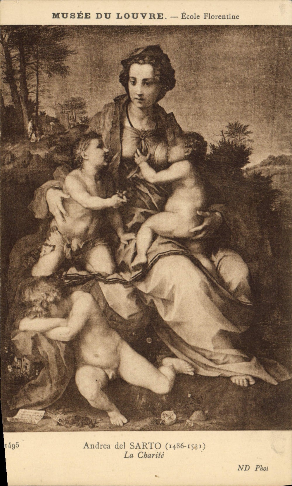 CPA Musee Du Louvre Ecole Florentine Andrea del Sarto la charite 