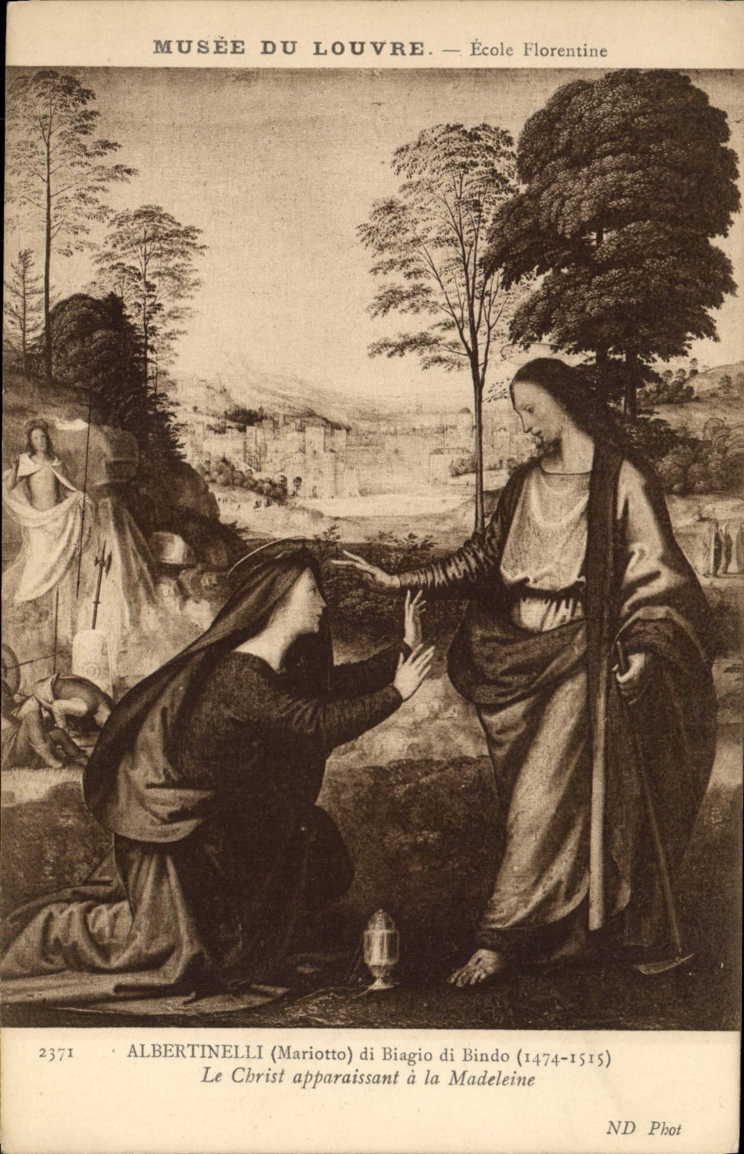 CPA Musee Du Louvre Ecole Florentine Albertinelli dit Biagio di Bindo Le Christ apparaissant a la Madeleine