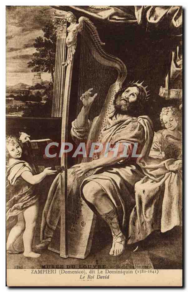 CPA Musee Du Louvre Zampieri dit le Dominiquin Le roi David
