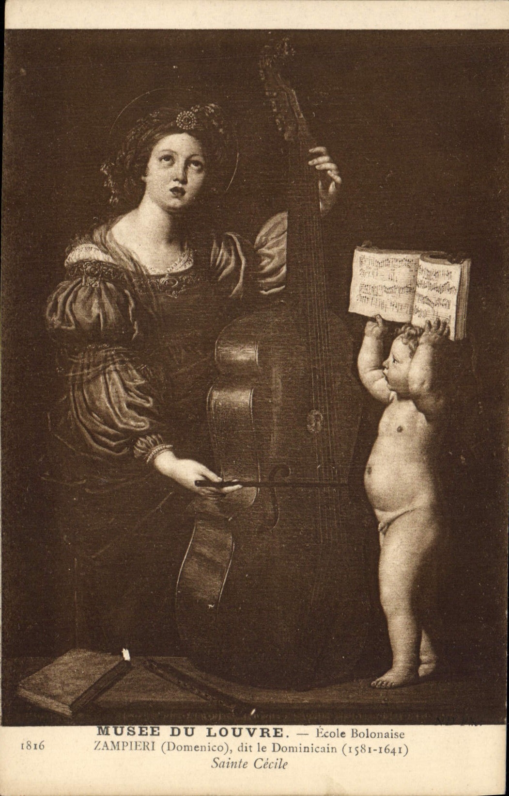 CPA Musee Du Louvre Ecole Bolonaise Zampieri dit le Dominicain Sainte Cecile 