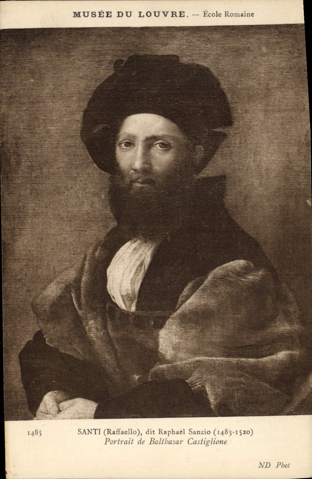 CPA Musee Du Louvre Ecole Romaine Santi dit Raphael sanzio Portrait de Balthasar Castiglione