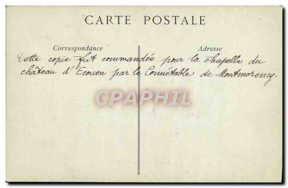 CPA Musee Du Louvre Ecole Florentine Leonard de Vinci La Cene — Verso