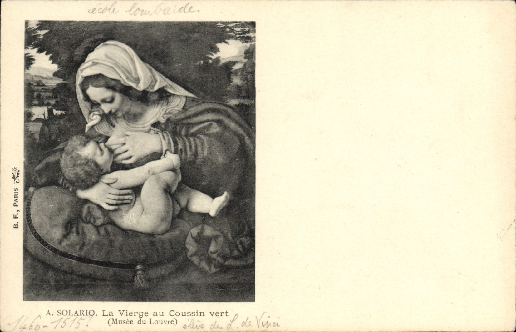 CPA Musee Du Louvre Salario La Vierge Au Coussin vert