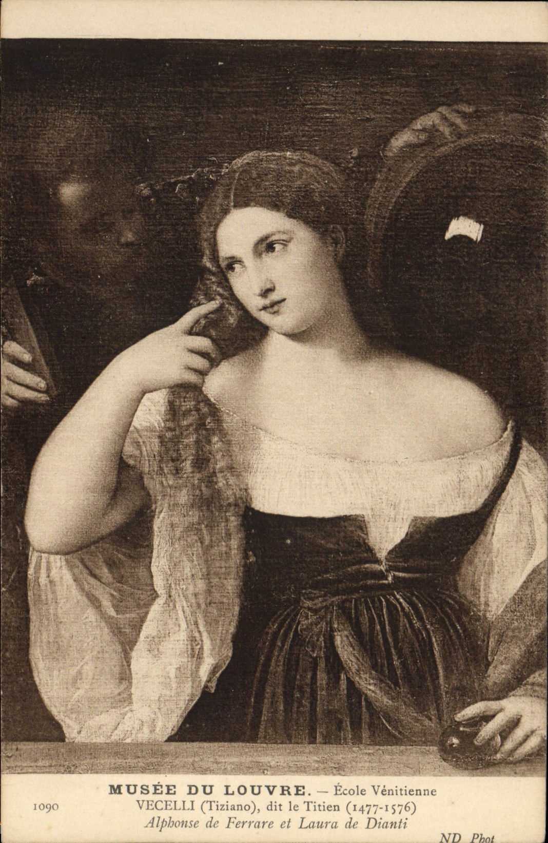 CPA Musee Du Louvre Ecole Venitienne Vecelli Le Titien Alphonse de Ferrare et laura de Dianti