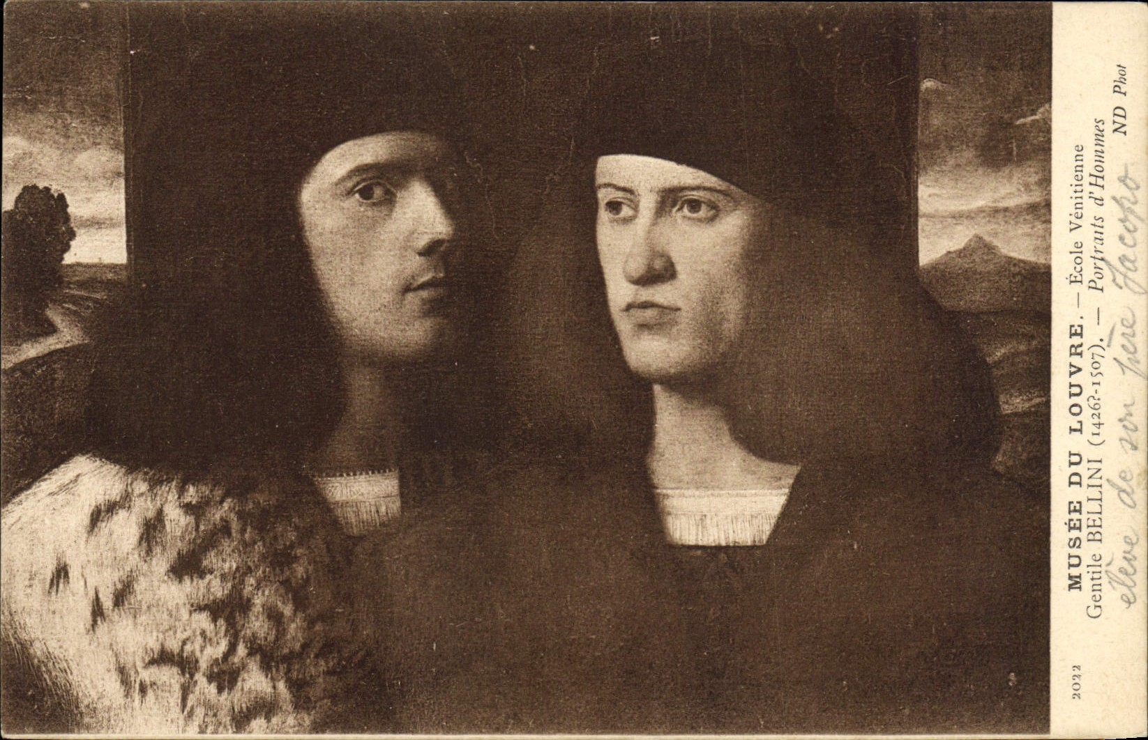 CPA Musee Du Louvre Ecole Venitienne Gentile Bellini Portraits d'hommes