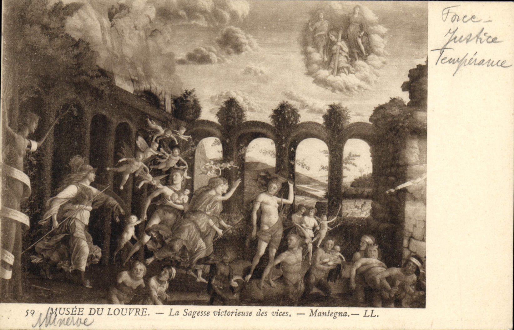 CPA Musee Du Louvre La Sagesse Victorieuse des Vices montagna 