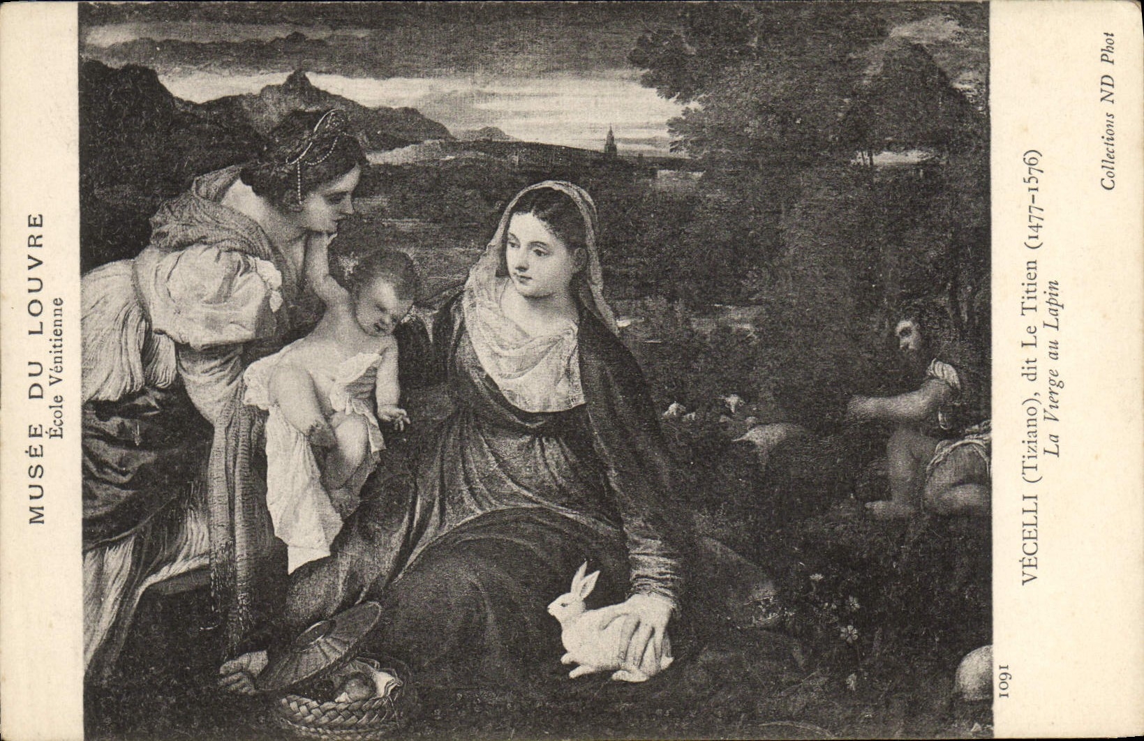 CPA Musee Du Louvre Vecelli Le Titien La Vierge au lapin