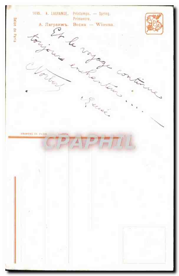 CPA Lagrange Printemps — Rückseite
